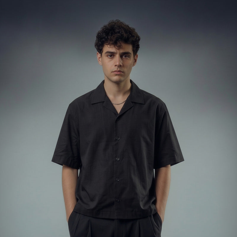 Cuban Collar Short Sleeve