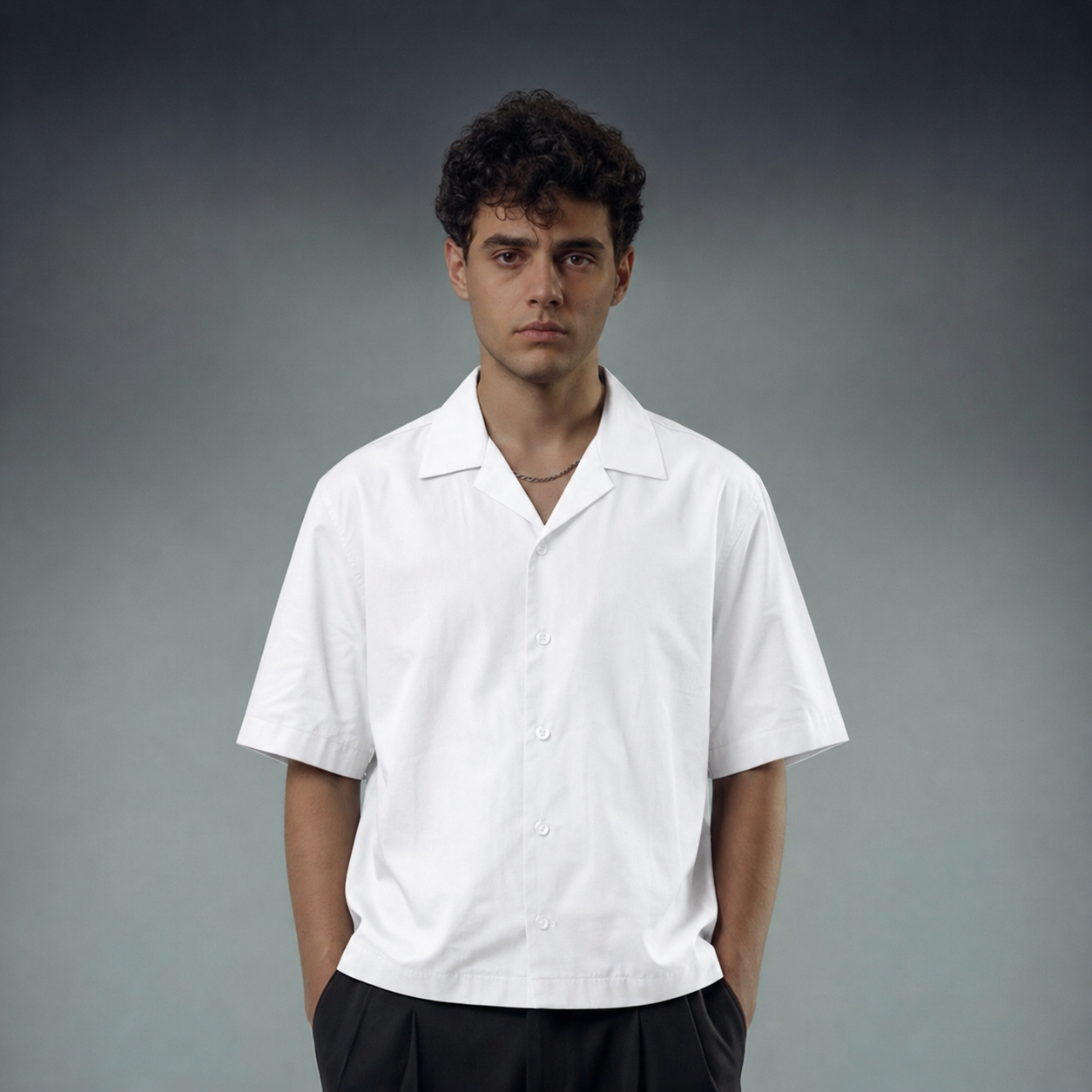 Cuban Collar Short Sleeve