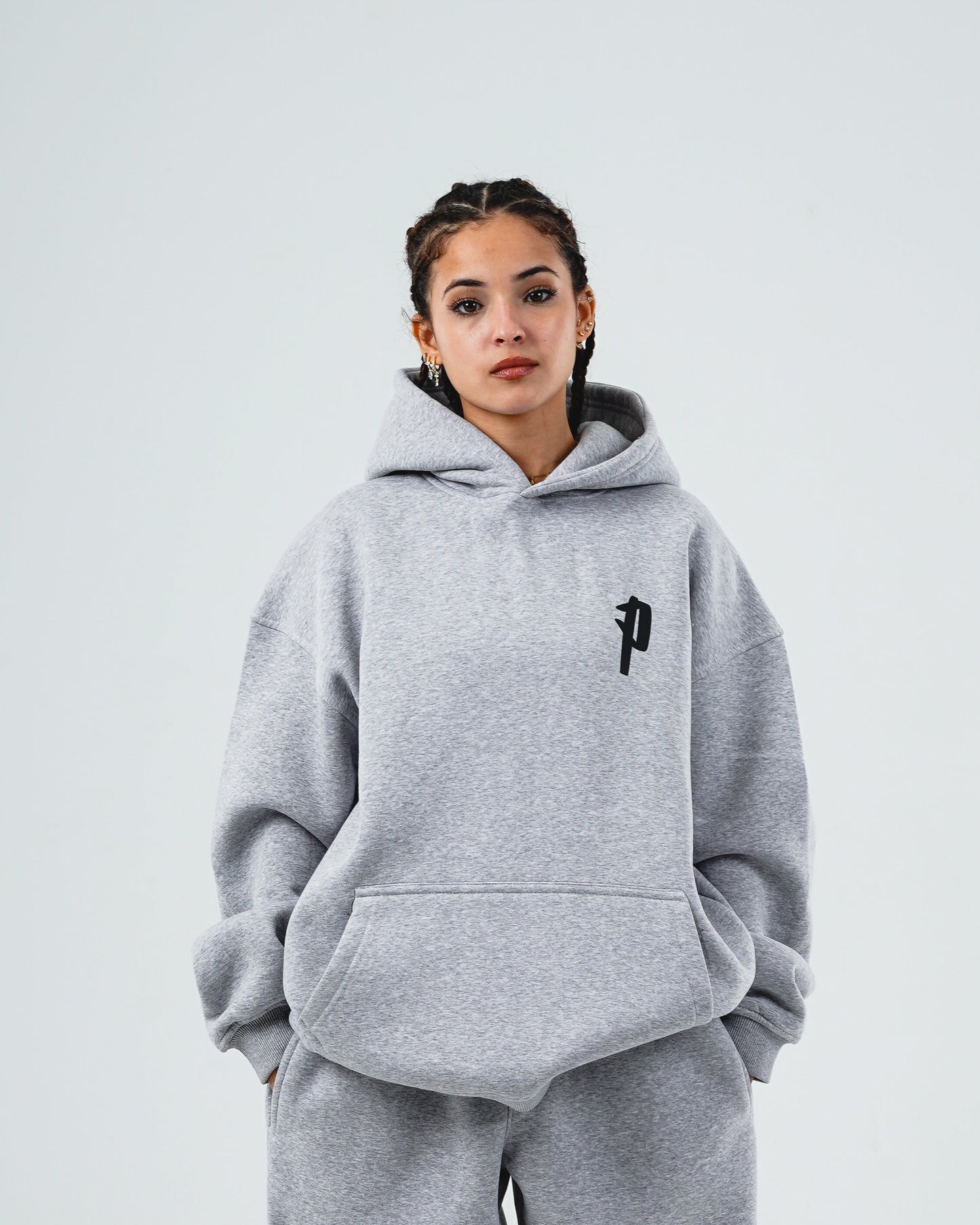 Signature light grey hoodie