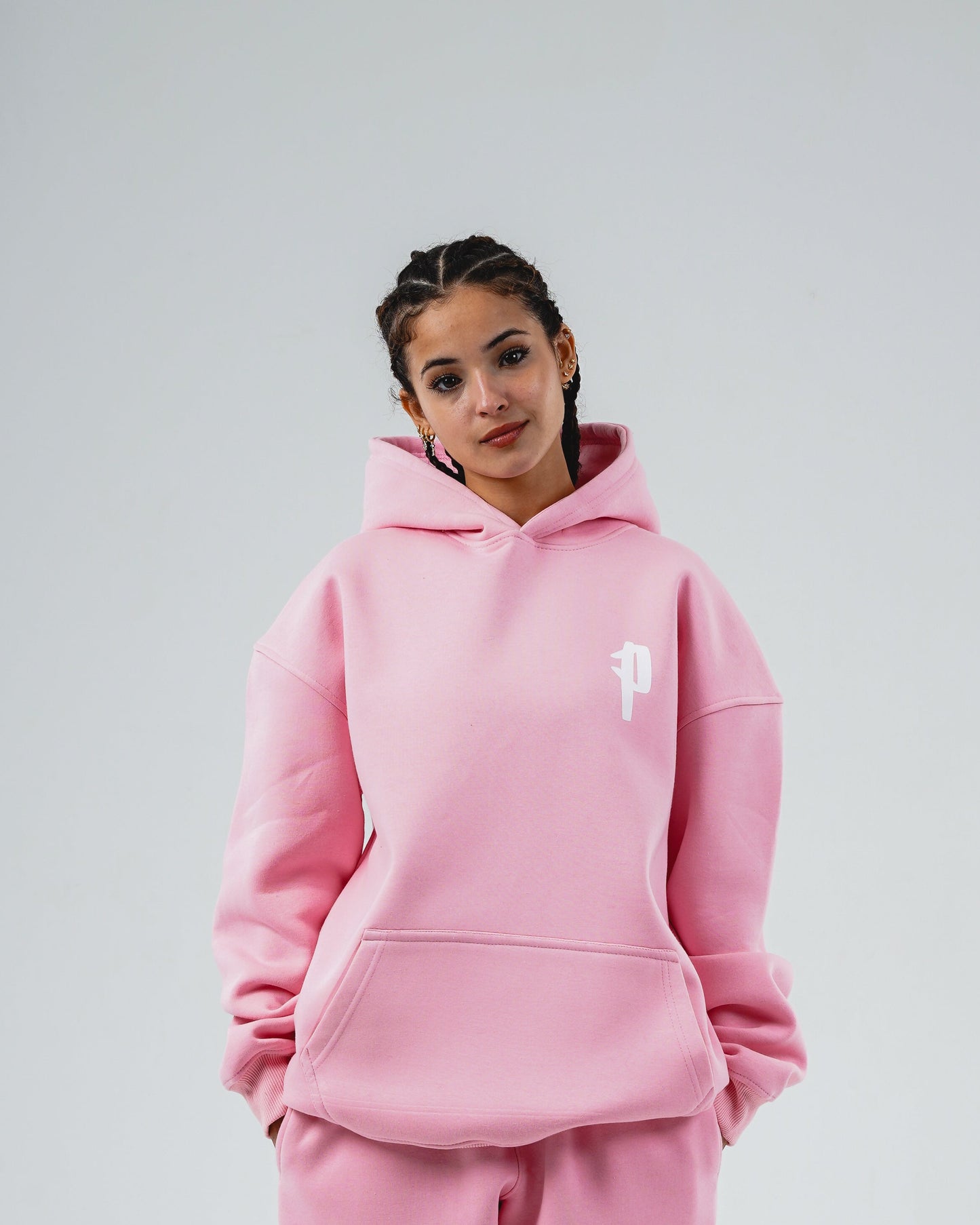 Signature baby pink hoodie