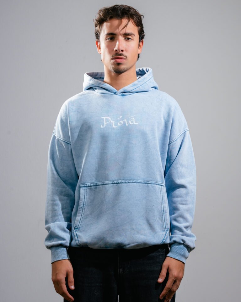 Basic washed babyblue hoodie